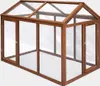 A wooden chicken coop with mesh panels and a pitched roof. Anteprima dell’immagine prodotto