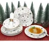 12tlg Tafelservice Stars schwarz gold 6 Personen Essteller Produktbild-Vorschau 3