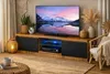 Meuble TV 140 cm, chêne LanceLot, noir, façade avec Voir les images du produit 4