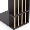 A close-up view of a modern side table with vertical wooden slats. Produktbild-Vorschau