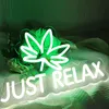 Led Schrift Just Relax Grün Blatt Neon Schild Led Schrift Produktbild-Vorschau 2