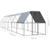 Langlebig Outdoor-Hühnerkäfig 2x12x2 m Verzinkter Stahl Produktbild-Vorschau 3