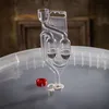 A clear plastic fermentation bucket lid with a fermentation lock and a red cap. Anteprima dell’immagine prodotto