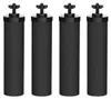 Four black water filter cartridges are arranged in a row against a white background. Produktbild-Vorschau