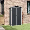 vidaXL Capanno per attrezzi antracite 116x45x175 cm Acciaio Anteprima dell’immagine prodotto 10