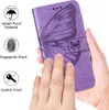 Moto G32 Pouzdro, Motýlí Reliéf Flip Kožené Pouzdro s Náhled obrázku produktu 5