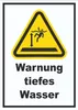 Schild Warnung tiefes Wasser A3 Rückseite selbstklebend Produktbild-Vorschau 1