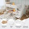 Dvoupatrová postel Merax 90x200 cm se schodištěm s úložným Náhled obrázku produktu 15