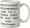 Mr. & Mrs. Panda Teetasse Spruch 54. Geburtstag - Weiß - Produktbild-Vorschau 1