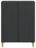 vidaXL Sideboard Schwarz 66 x 34,5 x 90 cm Holzwerkstoff Produktbild-Vorschau 3