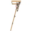 A wooden attic ladder extended from a ceiling opening. Produktbild-Vorschau