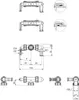 Technical drawings and diagrams of a washing machine siphon. Produktbild-Vorschau