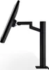 A side view of a black monitor on a stand, placed on a white surface. Produktbild-Vorschau