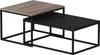A set of two nesting coffee tables with a wood-effect top and a black top, presented against a white background. Anteprima dell’immagine prodotto