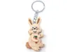 Schlüsselanhänger aus Holz - weißer Hase Produktbild-Vorschau 1