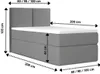 A diagram of a bed with dimensions indicated by dotted lines and text. Produktbild-Vorschau