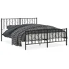 vidaXL Metallbett ohne Matratze mit Fußteil Schwarz 160x200 Produktbild-Vorschau 1