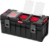 A black tool box with red compartments and clear lids is shown against a white background. Náhled obrázku produktu