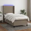 Boxspringbett mit Matratze & LED Taupe 90x200 cm Stoff Produktbild-Vorschau 1