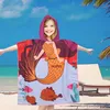 FEBE Badeponcho Kinder Mermaid Badetuch Mit Kapuze Produktbild-Vorschau 2