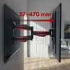 A TV wall mount is shown extended from the wall, with a measurement overlay indicating its extension range. Anteprima dell’immagine prodotto