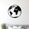 Decords, Adesivo murale – Globo terrestre nero minimalista, Anteprima dell’immagine prodotto 1