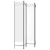 A three-panel room divider with a black metal frame and white fabric panels, shown against a white background. Náhled obrázku produktu