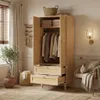 Merax Kleiderschrank mit Rattan-Optik, Kinderschrank mit Produktbild-Vorschau 9