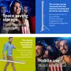 Collage of images showing a projection screen and people using it in different settings. Produktbild-Vorschau