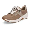A single brown and beige sneaker with white laces and a white sole is shown against a white background. Produktbild-Vorschau