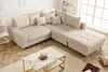 Elegante Wohnlandschaft KENT 220cm champagner beige Samt Produktbild-Vorschau 3