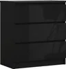 Cassettiera 3 cassetti, nero opaco / nero lucido, 78 x 70 x Anteprima dell’immagine prodotto 1