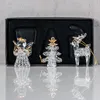 3er Set Deko-Anhänger Engel Rentier Baum Glas Baumschmuck Produktbild-Vorschau 4