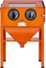 An orange sandblasting cabinet with two glove ports, a viewing window, and a stand. Anteprima dell’immagine prodotto
