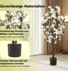 COSTWAY 120cm sztuczne drzewo z kwiatami 1 szt, sztuczna Podgląd zdjęcia produktu 5