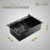 HAGO24 Einbauspüle 68x45cm Edelstahl Küchenspüle Spülbecken Produktbild-Vorschau 7