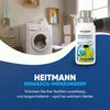 A laundry room setting with a washing machine and a bottle of Heitmann Einwasch-Imprägnierer. Náhled obrázku produktu