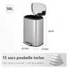 Vidacharmy poubelle en inox avec pédale et filtre Voir les images du produit 2