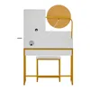 Coiffeuse CLIPOP,Set de coiffeuse à miroir rond,2 Voir les images du produit 3