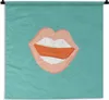 MuchoWow® Wandteppich Wandbehang Mund - Blau - Rosa 150x150 Produktbild-Vorschau 1