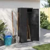 vidaXL Gartenschrank Schwarz 65x37x165 cm PP Produktbild-Vorschau 9