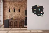 A kitchen with a brick wall and a counter with stools, featuring a map of Poland on the wall. Podgląd zdjęcia produktu