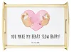 Mr. & Mrs. Panda Tablett Faultiere Herz - Weiß - Geschenk, Produktbild-Vorschau 1