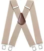 Hosenträger Herren 5cm breit X-Form 4 Metall-Clips Beige Produktbild-Vorschau 1