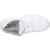A top-down view of a white safety shoe. Produktbild-Vorschau