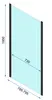A diagram showing the dimensions of a shower screen. Anteprima dell’immagine prodotto