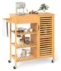 COSTWAY 91x44x89cm Küchenwagen aus Holz Bambus, Produktbild-Vorschau 1