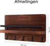 Portachiavi in legno – Marrone scuro – 30 x 18 cm – Anteprima dell’immagine prodotto 6