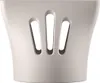 A close-up studio shot of a white hair dryer attachment with three oval-shaped openings. Produktbild-Vorschau