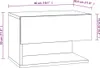 A line drawing with dimensions of a piece of furniture, likely a nightstand or wall-mounted cabinet. Produktbild-Vorschau